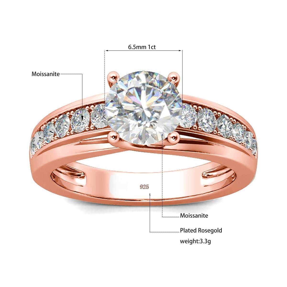 Dazzling 1 Carat High Quality Moissanite Diamonds Rings For Women - Rhodium Plated Luxury Fine Jewellery - The Jewellery Supermarket