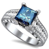 Splendid New Luxury Blue Color Designer AAA+ Cubic Zirconia Diamonds Fashion Ring - The Jewellery Supermarket