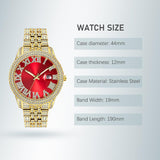 NEW Elegant Stylish Iced Out Simulated Diamond Top Brand Date Waterproof Quartz Fashion Watch - The Jewellery Supermarket