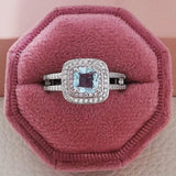 QUALITY RINGS Luxury Designer Pink Blue color AAA+ CUbic Zirconia Diamonds Fashion Ring - The Jewellery Supermarket