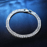 GREAT GIFTS - Luxury AAA+ Cubic Zirconia Diamonds Princess Cut Tennis Bracelet