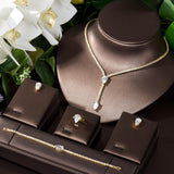 NEW - Graceful Water Drop Design AAA+ Cubic Zirconia Diamonds jewellery Set - The Jewellery Supermarket