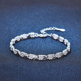 Fine Charming 925 Sterling silver Heart Lucky Clover Bracelets For women - Pretty Fashion Jewellery Gifts