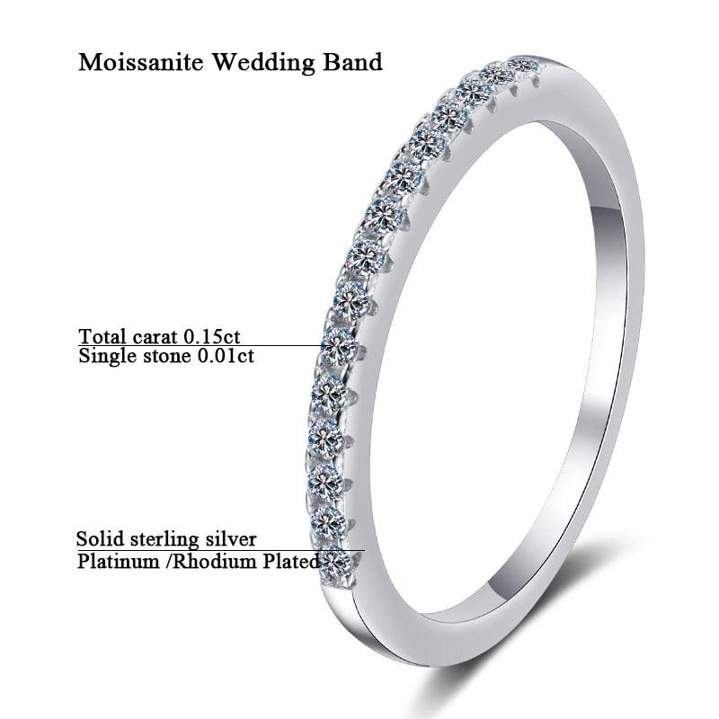 Stunning Oval 1,2,3K VVS1 High Quality Moissanite Diamonds Eternity Bridal Ring Set - Luxury Jewellery Set - The Jewellery Supermarket