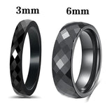 NEW Trendy Black and White Color Cutting Ceramics Classic Wedding Engagement Rings For Women - The Jewellery Supermarket