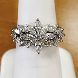 New Arrival Luxury Flower Design AAA+ Quality CZ Diamonds Engagement Ring - The Jewellery Supermarket