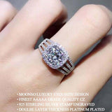 Captivating New Luxury Cushion Cut Designer AAA+ CZ Diamonds Fashion Ring - The Jewellery Supermarket