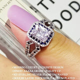 Adorable New Luxury Blue Color Princess Cut AAA+ Cubic Zirconia Diamonds Fashion Ring - The Jewellery Supermarket