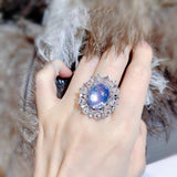 NEW VINTAGE RINGS Retro Fashion Bright Moonstone Adjustable Size Luxury Jewellery Rings - The Jewellery Supermarket