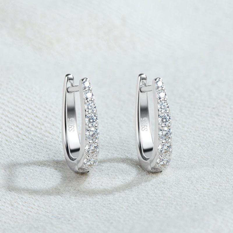 Attractive Real D Color ♥︎ High Quality Moissanite Diamonds ♥︎ Hoop Earrings - Fine Jewellery - The Jewellery Supermarket