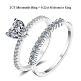 Fabulous 1 Carat Heart Cut Rhodium Plated Heart Design High Quality Moissanite Diamonds Ring - The Jewellery Supermarket