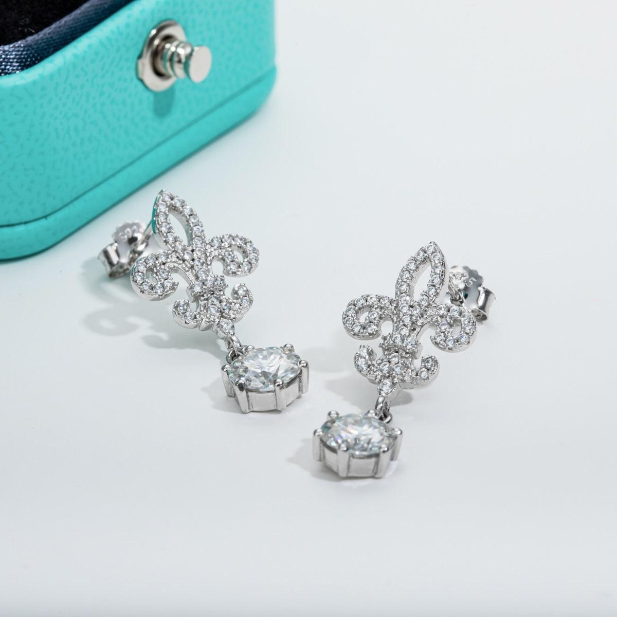 Impressive 1 Carat Luxury D Color ♥︎ High Quality Moissanite Diamonds ♥︎ Drop Hook Earrings - Fine Jewellery - The Jewellery Supermarket
