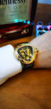 Top Brand Triangle Golden Skeleton Mechanical Automatic Sport Watch for Men - The Jewellery Supermarket