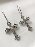 Quality Fashion Large Antique Gothic Christian Cross Hoop Earrings - Ideal Jewellery Gifts for Women - The Jewellery Supermarket