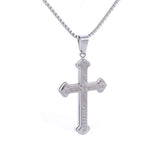 Classic Style Stainless Steel Christian Cross Pendant Necklace - Bible Amulet Banquet Jewellery - The Jewellery Supermarket