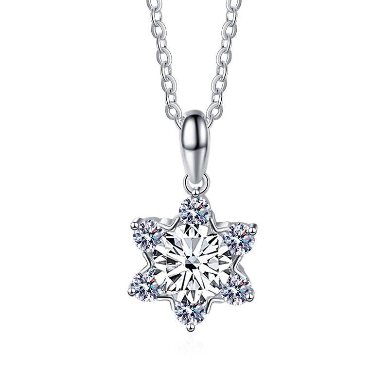 1 Carat VVS D Color High Quality Moissanite Diamonds Snowflake Star of David Design Pendant - Fine Jewellery - The Jewellery Supermarket