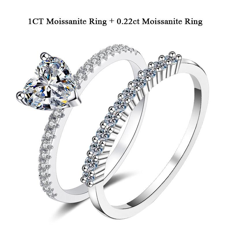 Amazing Custom 1CT Heart Design Rhodium Plated High Quality Moissanite Diamonds - Fine Jewellery - The Jewellery Supermarket