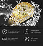 Sensational Iced Out Fashion Special Trendy Cuban Simulated Diamonds Multicolour Quartz Big Wrist Watches - The Jewellery Supermarket