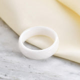 NEW Trendy Black and White Color Cutting Ceramics Classic Wedding Engagement Rings For Women - The Jewellery Supermarket