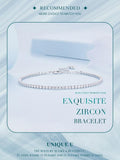 925 Sterling Silver Women Adjustable Platinum Plated AAA+ Cubic Zirconia Simulated Diamonds Tennis Bracelet - The Jewellery Supermarket