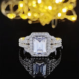 New Designer Princess Cut Luxury AAA+ Quality CZ Diamonds High End Fashion Ring - The Jewellery Supermarket