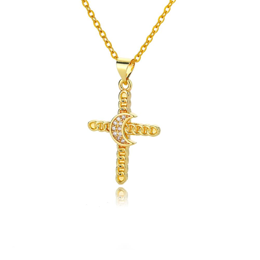 Terrific Shiny AAA Zircon Crystals Multicolor Cross Pendants Necklaces - Aesthetic Christian Jewellery - The Jewellery Supermarket