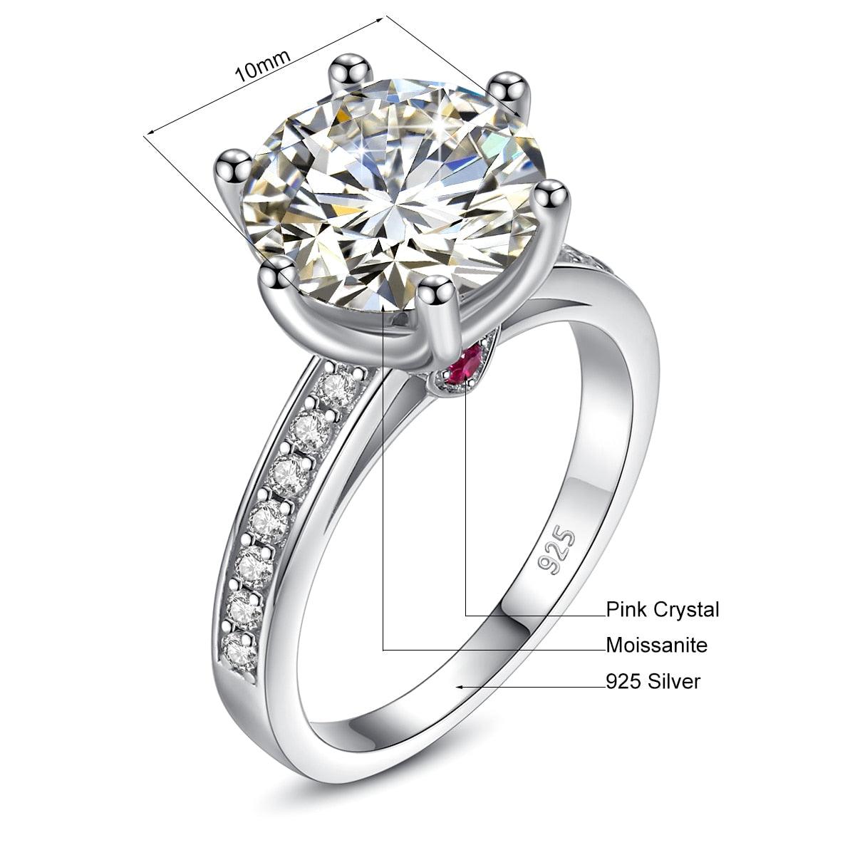 Stunning Halo Round Cut 4 Carat High Quality Moissanite Diamonds Ring - Wedding Engaagement Jewellery - The Jewellery Supermarket