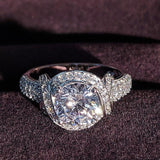 Delightful Luxury Design HALO AAA+ Cubic Zirconia Diamonds Classic Fashion Ring