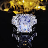 New Arrival Luxury Princess Cut High End AAA+ Quality CZ Diamonds Fashion Engagement Ring