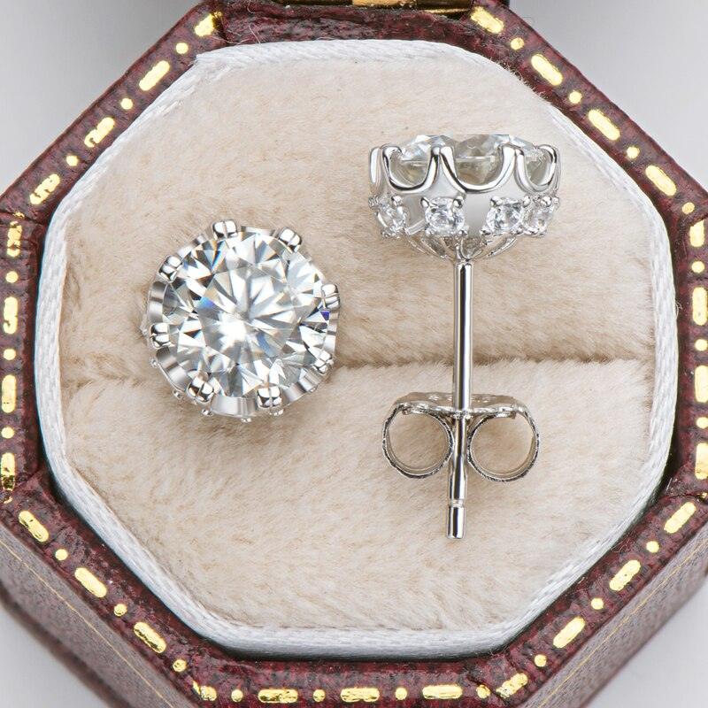 Impressive 6.5mm Round Brilliant ♥︎ High Quality Moissanite Diamonds ♥︎ Stud Earrings for Women - The Jewellery Supermarket