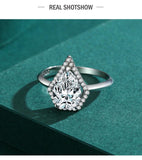 New Luxury Silver Water Drop Shape Sparkling ♥︎ High Quality AAAA Simulated Diamond ♥︎ Rings - The Jewellery Supermarket