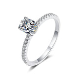 Charming Custom 1 Carat Oval High Quality Moissanite Diamonds Rhodium Plated Sole Diamond Ring - The Jewellery Supermarket