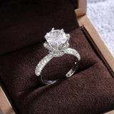 New  Arrival Trendy Flower Design AAA+ Quality CZ Diamonds Solitaire Engagement Ring