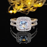 QUALITY RINGS Luxury Designer Pink Blue color AAA+ CUbic Zirconia Diamonds Fashion Ring - The Jewellery Supermarket