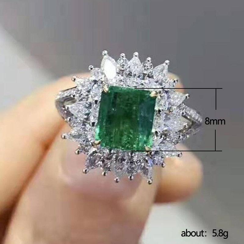 Desirable New Luxury Blue Green Red Color Princess Cut CZ AAA+ Diamonds Fashion Ring - The Jewellery Supermarket