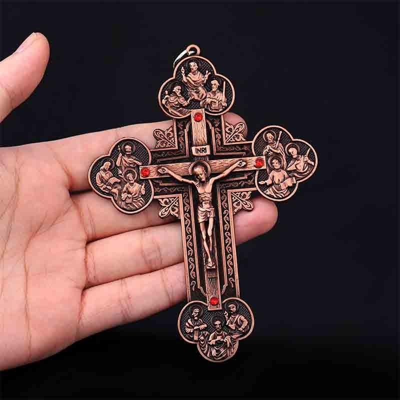 Religious Crucifix Christian Jewellery Saint Benedict Cross Pattern Pendant Necklace - Ideal Gifts - The Jewellery Supermarket