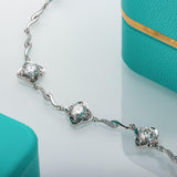 Super Four Leaf Clover 18K WGP 3ct Total D Color VVS High Quality Moissanite Diamonds Bracelet - Fine Jewellery - The Jewellery Supermarket