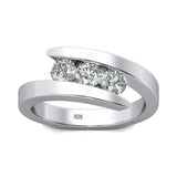 Amazing 3 Stones High Quality Moissanite Diamonds Ring - Luxury Engagement Rings - Fine Jewellery