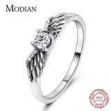 Dazzling Real Silver Flying Angel Wings Clear AAAA Simulated Diamonds Rings - Fashion Unique Design Jewellery - The Jewellery Supermarket