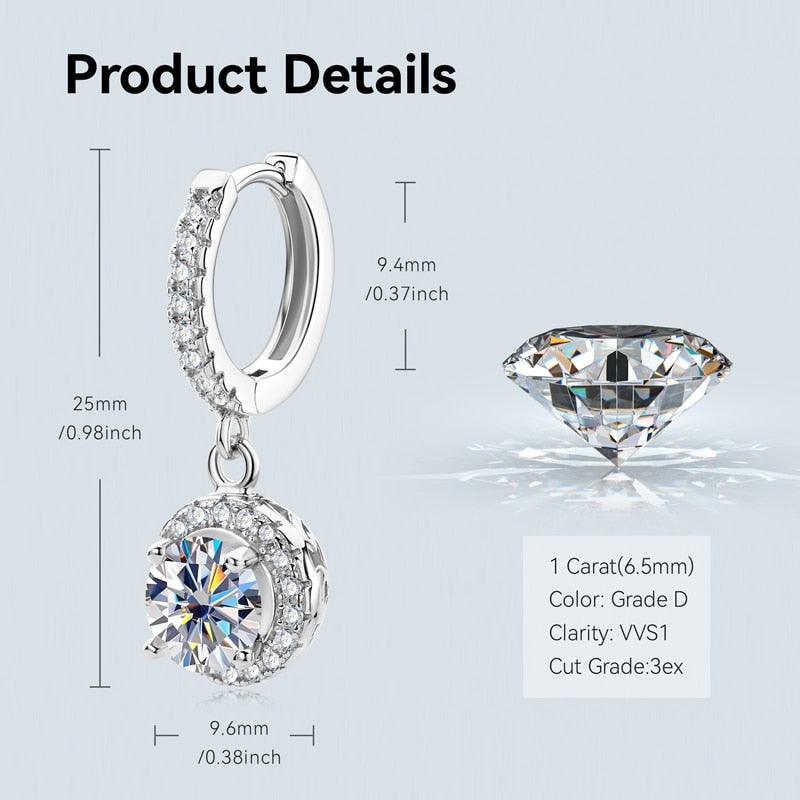 Terrific Fashion Real ♥︎ High Quality Moissanite Diamonds ♥︎ Hoop Earrings for Women - The Jewellery Supermarket