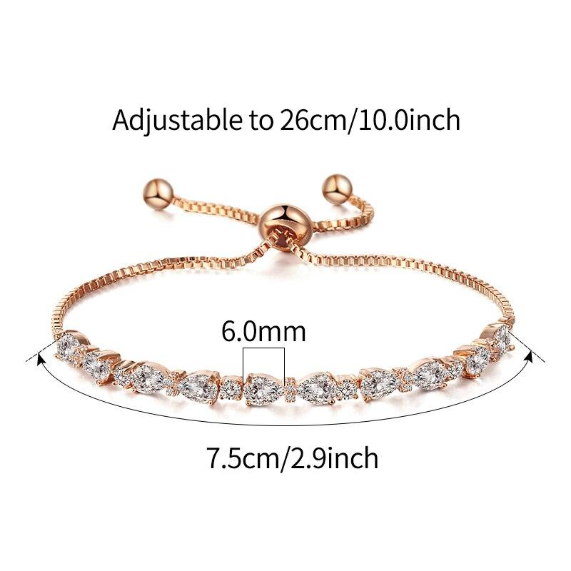 CHARMING Brand Teardrop and Round AAA+ Cubic Zircon Simulated Diamonds Tennis Bracelets - The Jewellery Supermarket