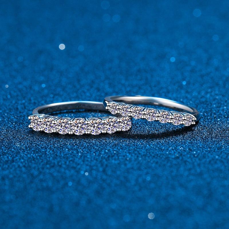 1-2CT Princess Cut High Quality Moissanite Diamonds VVS Colorless Solitaire Diamond Bridal Sets Ring - The Jewellery Supermarket