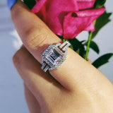 New Designer Princess Cut Luxury AAA+ Quality CZ Diamonds High End Fashion Ring - The Jewellery Supermarket