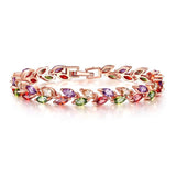 NEW - Gold Colour AAA+ Cubic Zirconia Trendy Leaves Quality Bracelets - The Jewellery Supermarket