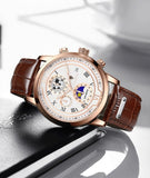 NEW MENS WATCHES - Top Brand Leather Chronograph Waterproof Sport Automatic Date Quartz Watch - The Jewellery Supermarket