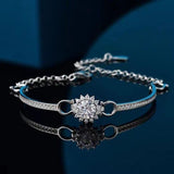 Classy Sunflower Square Geometric 1-2CT Round Cut  VVS High Quality Moissanite Diamonds Bracelet  - Fine Jewellery