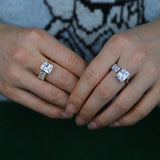NEW AAA+ White Baguette Cubic Zirconia Diamonds Open Adjusted Sparkling Fine Ring - The Jewellery Supermarket