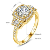 Superb 1.5ct D Color Round Cut High Quality Moissanite Diamonds Rings - 18KGP Jewellery For Women - The Jewellery Supermarket