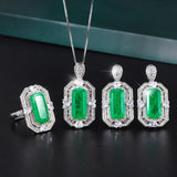 NEW ARRIVAL - Vintage Lab Emerald Gemstone Luxury Party Fine Jewelry Sets - The Jewellery Supermarket