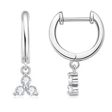 Hoop Drop Earrings ♥︎ High Quality Moissanite Diamonds ♥︎ Real D VVS1 2.5mm Diamond Earrings for Women - The Jewellery Supermarket